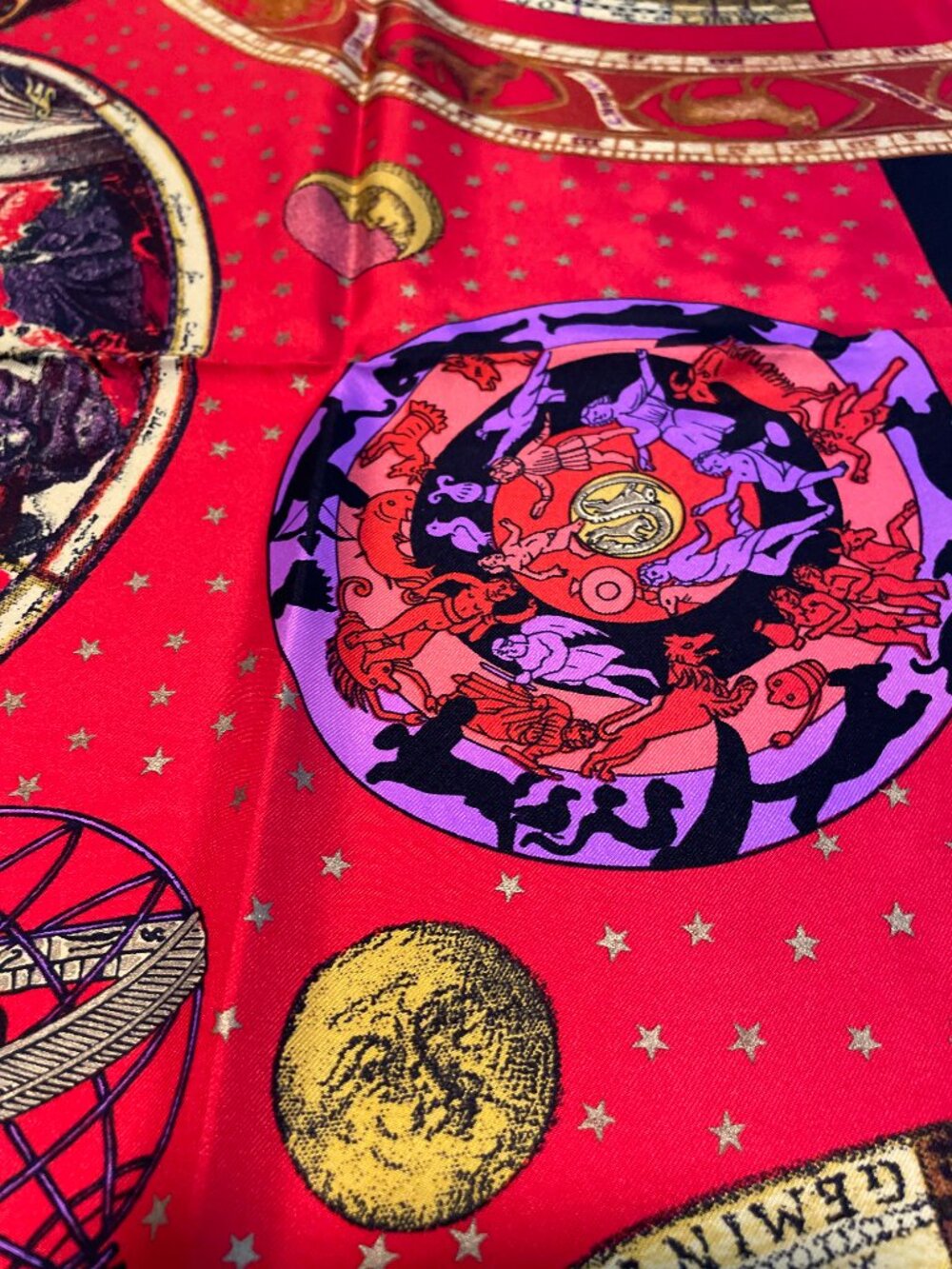 Rare Gianni Versace Zodiac Silk Scarf Astrology Collector Piece - Picture 7 of 16